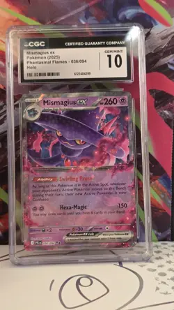 Pokemon TCG CGC Gem Mint 10 Mismagius EX 036/094 Phantasmal Flames - Image 2