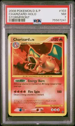 2008 Pokemon Charizard DP Stormfront Holo #103 PSA 7 - Image 1