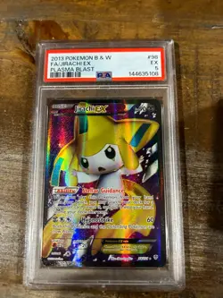 POKEMON 2013 Black & White Plasma Blast Full Art JIRACHI EX #98 PSA 5 RARE - Image 1