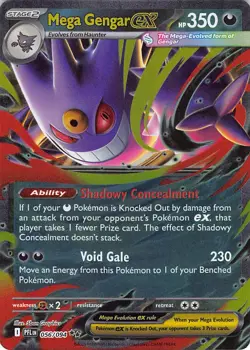 Mega Gengar ex 056/094 Double Rare Phantasmal Flames Pokemon Near Mint - Image 1