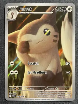 Pokemon Furret 168/159 Sv09: Journey Together Illustration Rare Holo 120 HP - Image 1