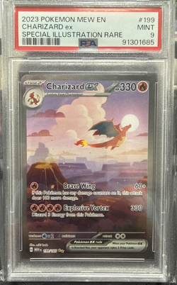 2023 POKEMON MEW EN-151 SPECIAL ILLUSTRATION RARE #199 CHARIZARD EX PSA 9 - Image 1