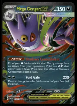 Mega Gengar ex 056/094 Double Rare Phantasmal Flames Pokemon Near Mint - Image 1