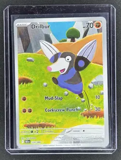 Pokemon Drilbur - Illustration Rare Holo SV: Black Bolt 124/086 NM - Image 3
