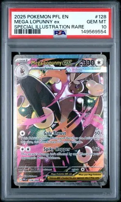 2025 POKEMON PHANTASMAL FLAMES SIR #128 MEGA LOPUNNY EX PSA 10 Gem Mint 💎 - Image 1