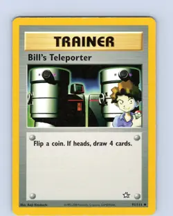 Pokemon TCG Bill's Teleporter Neo Genesis 91/111 Unlimited Uncommon Card WOTC MP - Image 1