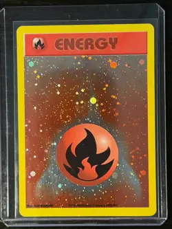 Pokemon League Promo ENERGIZE YOUR GAME Fire Energy Card Vintage Swirl! - Image 4