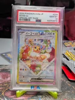 Eevee EX #224 Terastal Festival SV8a SAR JAPANESE Pokemon Card PSA 10 - Image 1