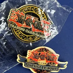 Two Yu-gi-oh Trading Card Game Duelist League 1996 Badge Hat Pins - Image 4