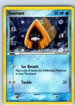 Pokemon Card - Snorunt 73/101 - EX Hidden Legends 2004 Reverse Holo - Image 1
