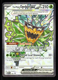 Teal Mask Ogerpon ex 166 SV: Scarlet & Violet Promo Cards Ultra Rare NM - Image 1