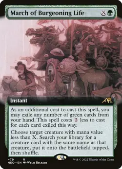 March of Burgeoning Life (Extended Art) 479 R Kamigawa:Neon Dynasty NEO MTG Foil - Image 1