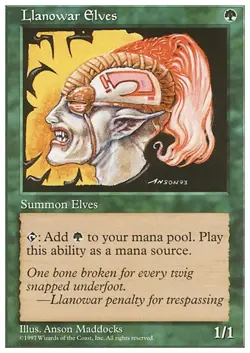LLANOWAR ELVES x4 mtg HP 5th Edition 4 Common - Image 1