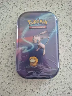 POKEMON KANTO POWER MINI TIN MEW & PSYDUCK NEW FACTORY SEALED TCG L24 DENT - Image 1