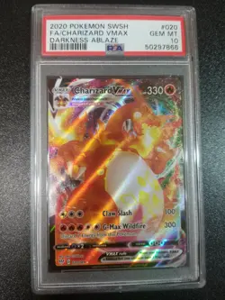 Full Art Charizard VMax 020/189 Darkness Ablaze PSA 10 GEM MINT Pokemon Card - Image 1