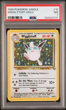 1999 Pokemon Jungle #16 Wigglytuff-Holo PSA 7 - Image 1