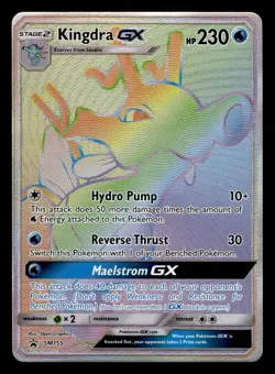 Kingdra GX SM155 Hyper Rainbow Rare Black Star Promo Pokemon Card - Image 1
