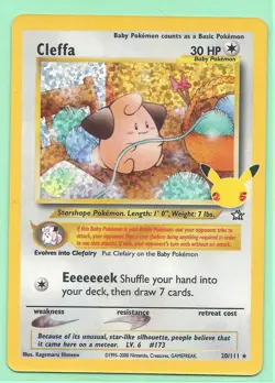 CELEBRATIONS CLEFFA 20/111 -25th ANNIVERSARY POKEMON- RARE -MINT- PACK FRESH - Image 1