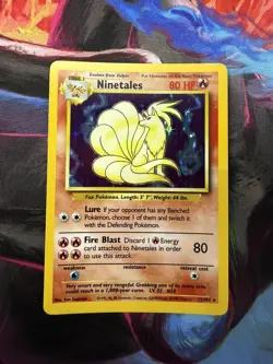 Ninetales 12/102 Holo Rare Base Set Unlimited Pokemon 1999 NM - Image 1