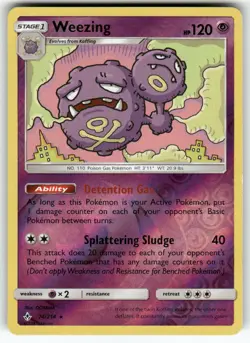 Weezing SM - Unbroken Bonds Reverse Holo Rare Pokemon Near Mint or Better - Image 1