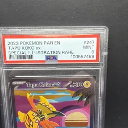 2023 POKEMON PAR EN TAPU KOKO ex SPECIAL ILLUSTRATION RARE 247/182 PSA 9 - Image 2