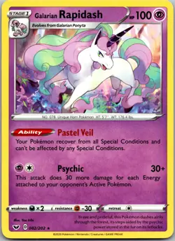 Galarian Rapidash 082/202 Rare Sword & Shield Pokemon Near Mint - Image 1