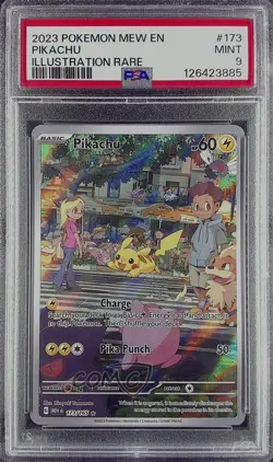 Pikachu Illustration Rare Pokemon Scarlet & Violet 151 MEW PSA 9 MINT - Image 1