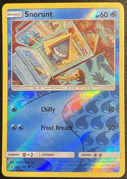 Snorunt Reverse Holo Common 31/145 Pokemon TCG Sun & Moon Guardians Rising NM - Image 1
