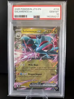 PSA 10 💎 GEM MINT Pokemon Journey Together Salamence EX Double Rare #114/159 - Image 1