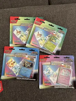 Pokemon TCG Prismatic Evolutions Tech Sticker Collection Art Set Lot of 4 Sealed - Image 1