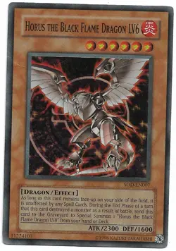 Horus the Black Flame Dragon LV6 SOD-EN007 YuGiOh Soul of the Duelist - Image 1