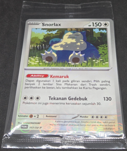 Snorlax 117/SV-P Poke Ball Holo Indonesia Indonesian Promo Pokemon Card Sealed - Image 1