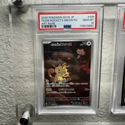 2025 POKEMON SV10 JP TEAM ROCKET'S MEOWTH ART RARE PSA 10 - Image 1