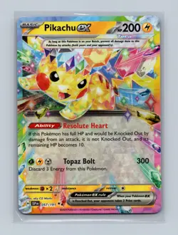Pikachu ex 057/191 Double Rare Surging Sparks Pokemon Holo Near Mint - Image 1