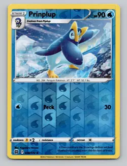 Reverse Holo Prinplup 036/172 Uncommon Brilliant Stars Pokemon - Image 1
