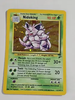 Pokemon TCG Nidoking Base Set Holo Unlimited Rare Card 11/102 Unplayed - Image 1