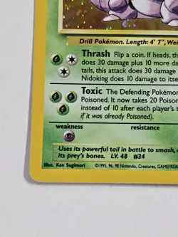 Pokemon TCG Nidoking Base Set Holo Unlimited Rare Card 11/102 Unplayed - Image 3