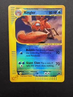 Pokemon TCG - Kingler - Expedition Base Set 15/165 - Reverse Holo - LP-NM - Image 1