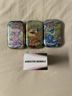 Pokemon TCG Prismatic Evolutions Lot Booster Bundle and 3 Mini Tins New/Sealed - Image 4