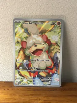 Pokemon Hisuian Growlithe Full Art 181/167 Twilight Masquerade Holo 80 HP - Image 1