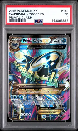 2015 POKEMON XY PRIMAL CLASH #149 FULL ART/PRIMAL KYOGRE EX PSA 1 - Image 1
