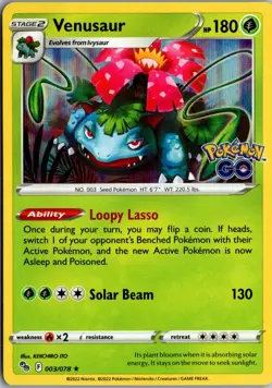 Venusaur Holo Rare Pokemon GO 003/078 NM Pokemon - Image 1