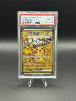 Pokemon TCG Pikachu ex Hyper Rare Holo Sv08: Surging Sparks 247/191 PSA 10 - Image 1