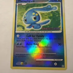2007 Pokemon TCG DP Burger King Promo Manaphy Stamped Reverse Holo 9/130 - Image 1