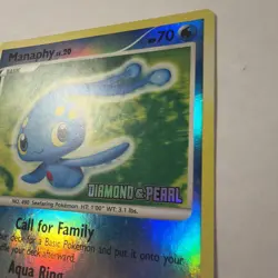 2007 Pokemon TCG DP Burger King Promo Manaphy Stamped Reverse Holo 9/130 - Image 4