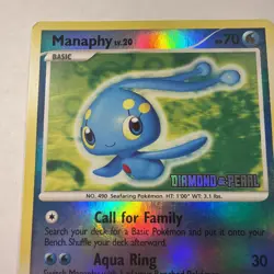 2007 Pokemon TCG DP Burger King Promo Manaphy Stamped Reverse Holo 9/130 - Image 5