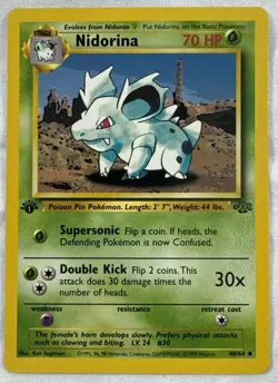 Nidorina 1st Edition Jungle 40/64 WotC Vintage Pokemon TCG NM - Image 1
