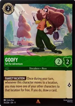 74/204 GOOFY SET FOR ADVENTURE EN9 RARE DISNEY LORCANA CARD - Image 1