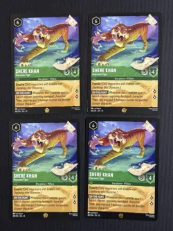 Disney Lorcana Shere Khan Fearsome Tiger Legendary Non-Foil Qty 4 - Image 1