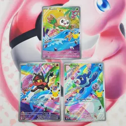 Rowlett 043 + Litten 044 + Popplio 045 - First Partner Pokemon Cards #L314 - Image 1